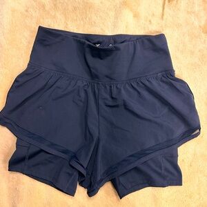 Xersion Navy Layered High-Waist Athletic Skort Shorts